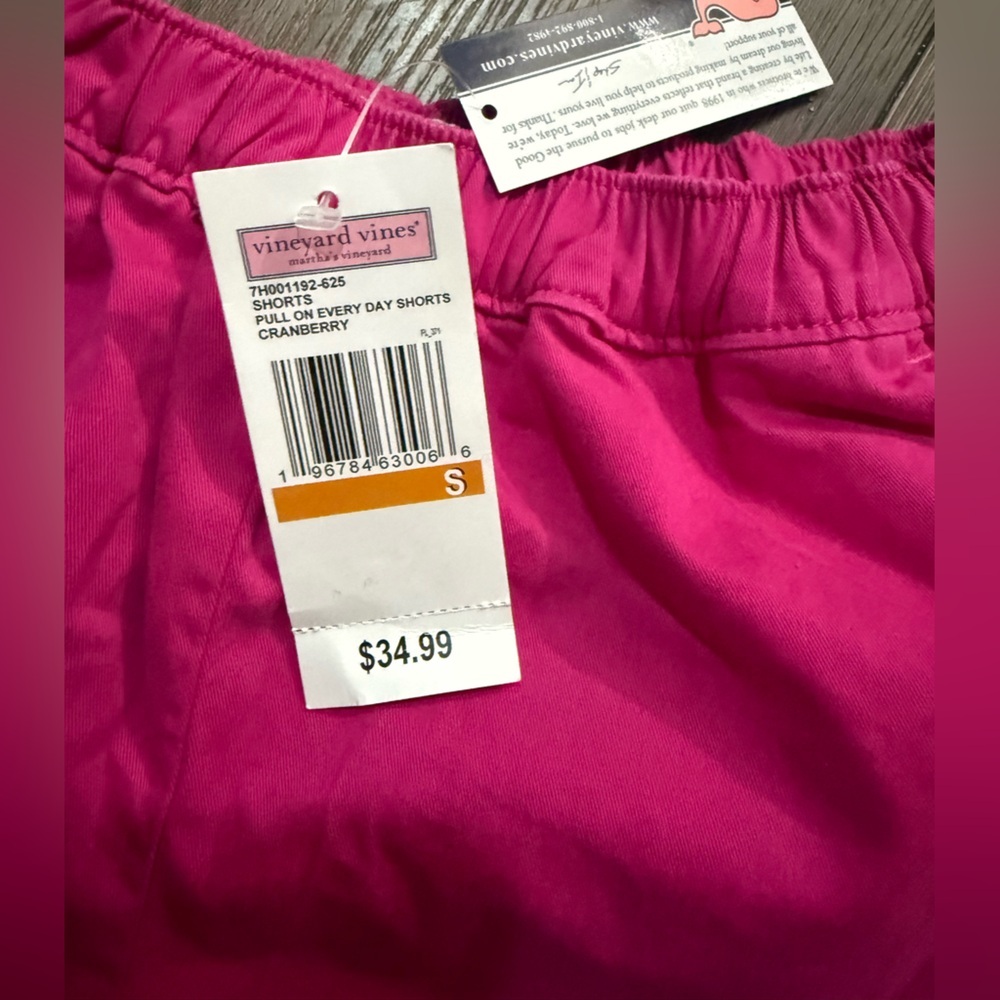Vineyard Vines Girls Pink Pull On Everyday Shorts Youth Small NWT Whale - Picture 2 of 3